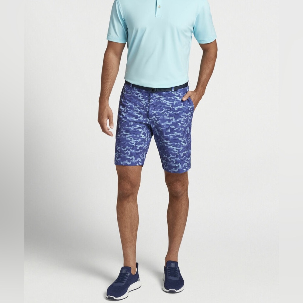 NWT Peter Millar Men’s Salem Performance Shorts: Sport Navy Camo
